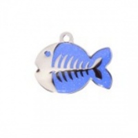 Dark Blue Glitter Fish Cat Tag